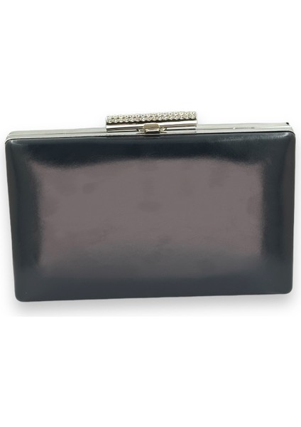 Lacivert Renk Cilt Deri Mat Deri Abiye Çanta Gece Çantası Düğün Nişan Kına