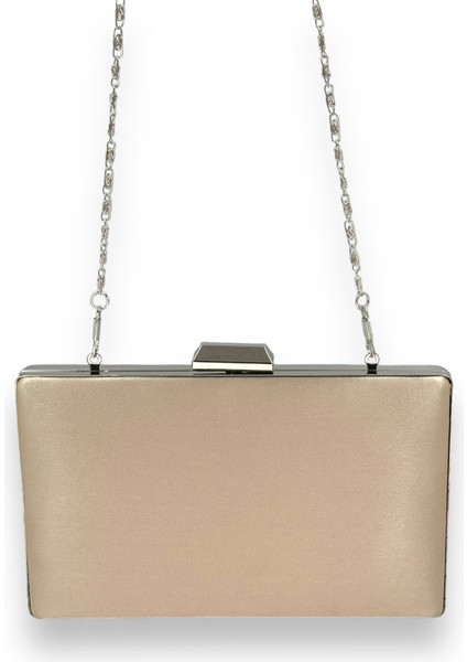 Ten Nude Renk Saten Gümüş Kasalı Gümüş Taşlı Abiye Çanta Gece Çantası Düğün Nişan Portföy fırsatları