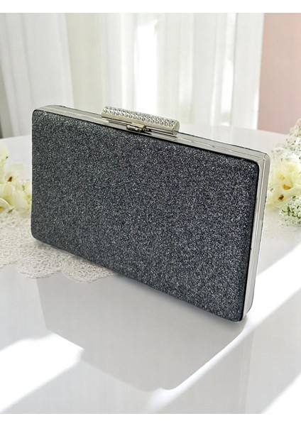 Platin Renk Simleri Dökülmeyen Ithal Kumsim Metal Taşlı Kasa Kadın Abiye Çanta Düğün Nişan Mezuniyet