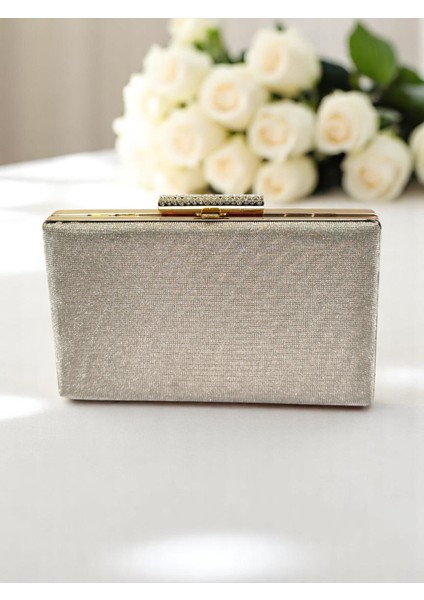 Nokta Desenli Altın Gold Dore Renk Kadın Abiye Çanta Düğün Nişan Mezuniyet fiyatları