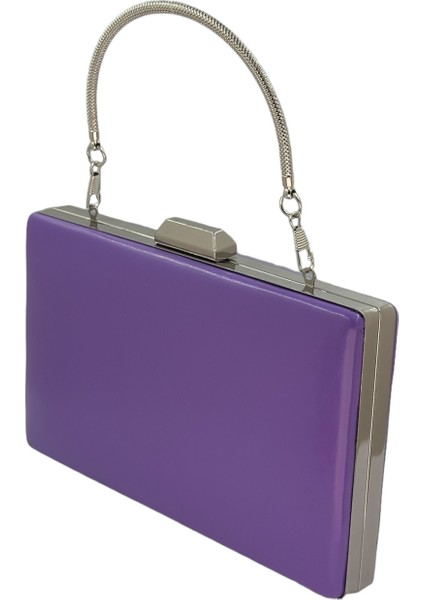 Mor Renk Cilt Deri Mat Deri Metal Saplı Abiye Çanta Gece Çantası Düğün Nişan Kına fiyatları