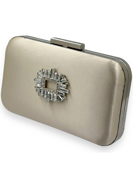 Ten Nude Renk Saten Gümüş Kasalı Gümüş Taşlı Abiye Çanta Gece Çantası Düğün Nişan Portföy fiyatları