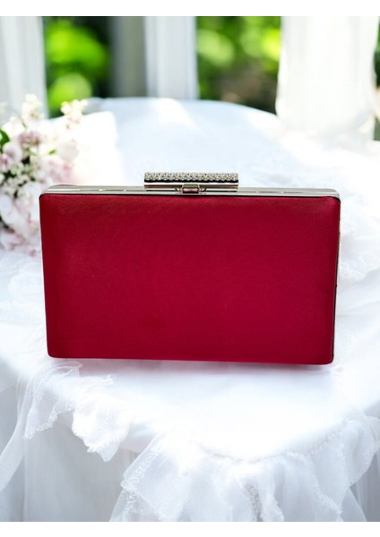 Bordo Kristal Taşlı Saten Kadın Gece Çantası Abiye Çanta Düğün Nişan Mezuniyet fiyatları