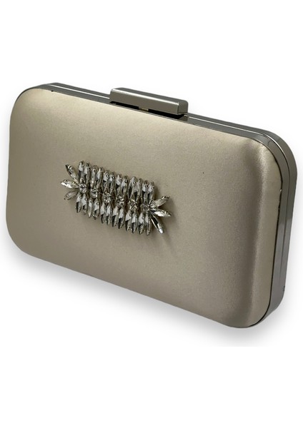 Ten Nude Renk Saten Gümüş Kasalı Gümüş Taşlı Abiye Çanta Gece Çantası Düğün Nişan Portföy fiyatları