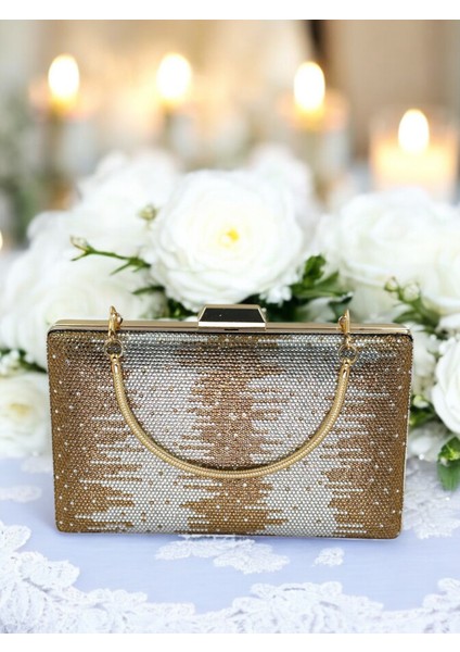 Özel Tasarım Çift Renk Altın Gümüş Metal Saplı Kristal Taşlı Abiye Çanta Düğün Nişan Kına Mezuniyet modelleri