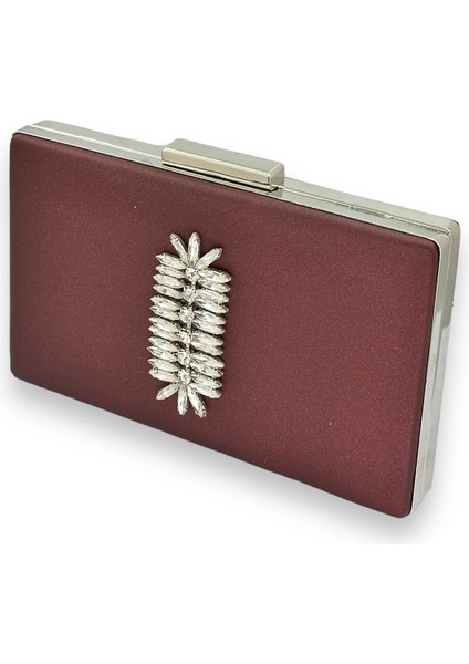 Bordo Renk Çizilmeyen Saten Gümüş Taşlı Abiye Çanta Düğün Nişan Çantası fiyatları