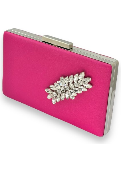 Pembe Renk Çizilmeyen Saten Gümüş Taşlı Abiye Çanta Düğün Nişan Çantası fiyatları