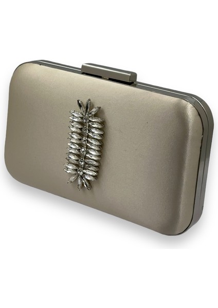 Ten Nude Renk Saten Gümüş Kasalı Gümüş Taşlı Abiye Çanta Gece Çantası Düğün Nişan Portföy fiyatları