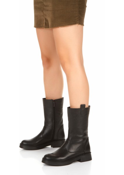 Hakiki Deri Bot Fermuarlı Kadın Çizme Uzun Tırtıklı Taban Tokalı Uzun Deri Çizme modelleri