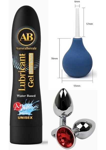 Auroraboreale Ab Set A+Sade Aromalı Yenilebilir Kayganlaştırıcı Jel 125 Ml+Anal Plug+Pompa SET09QX1XD2TÇ