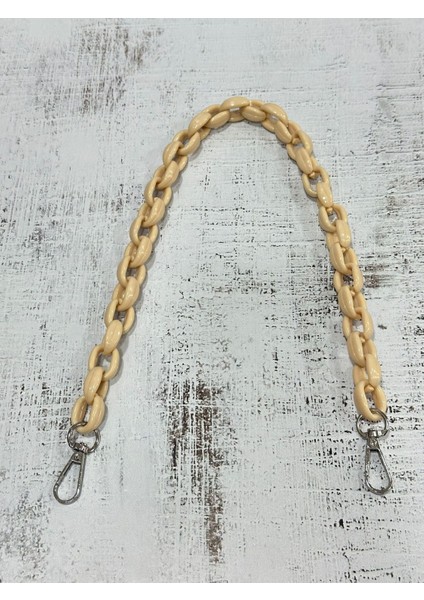 Akrilik Zincir Çanta Sapı Bej 50 cm 1 Adet