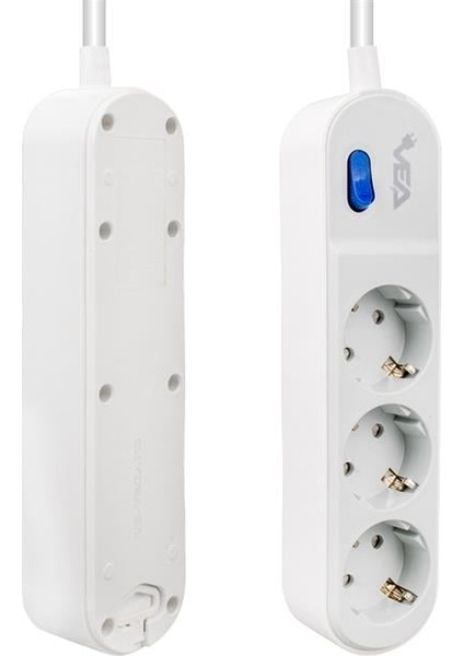 VE-VEGA103 A Class 3'lü Anahtarlı 1.5 Metre Akım Korumalı Priz fiyatları