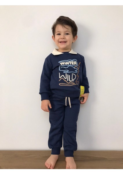 Erkek Çocuk Sweatshirt Eşofman Takımı Erkek Çocuk Alt Üst Takım Çocuk Alt Üst Giyim Lacivert Çocuk Eşofman Takımı fırsatları