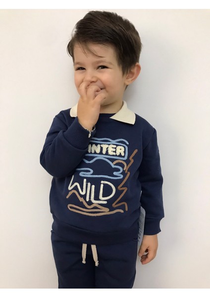 Erkek Çocuk Sweatshirt Eşofman Takımı Erkek Çocuk Alt Üst Takım Çocuk Alt Üst Giyim Lacivert Çocuk Eşofman Takımı indirimleri