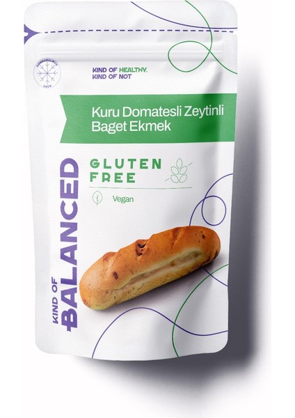 Glütensiz Kuru Domatesli Zeytinli Baget Ekmek 2 Adet x 150 gr