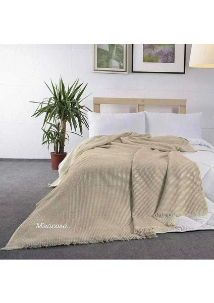 Pamuklu Şal Pike ve Yatak Örtüsü 200X230