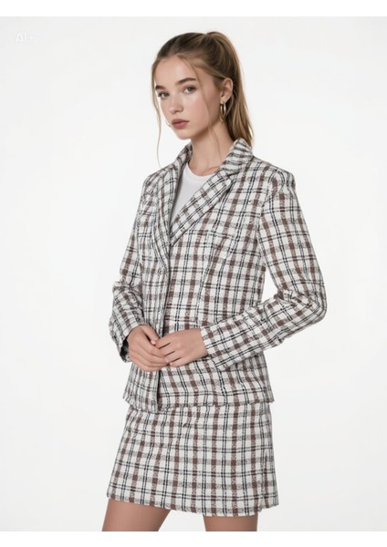 Kadın Tüvit Ikili Takım Ceket & Etek