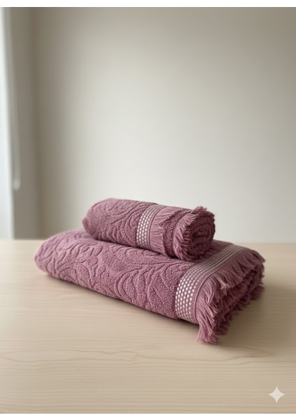 Orkidem Banyo Havlusu - Saç Havlusu Dörtlü Set 100X150 50x90 Antrasit Pembe Takım indirimleri