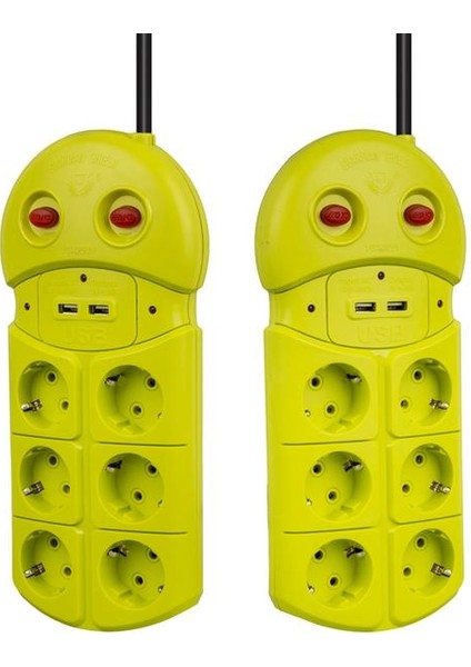 VE-970USB 6'lı 2 Usb'li 1.5 Metre Grup Priz fiyatları
