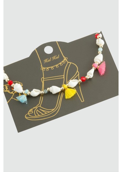 shop Deniz Kabuğu Püskül Boncuk Halhal-Beyaz modelleri