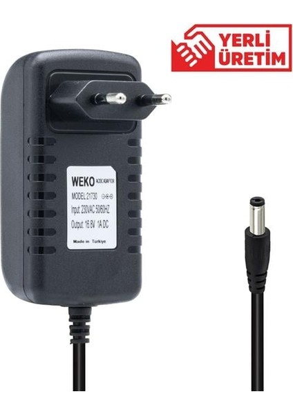 16.8 Volt Ledli Priz Tipi Şarj Adaptörü