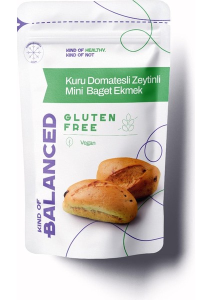 Glütensiz Kuru Domatesli Zeytinli Mini Baget Ekmek 5 Adet x 60 gr