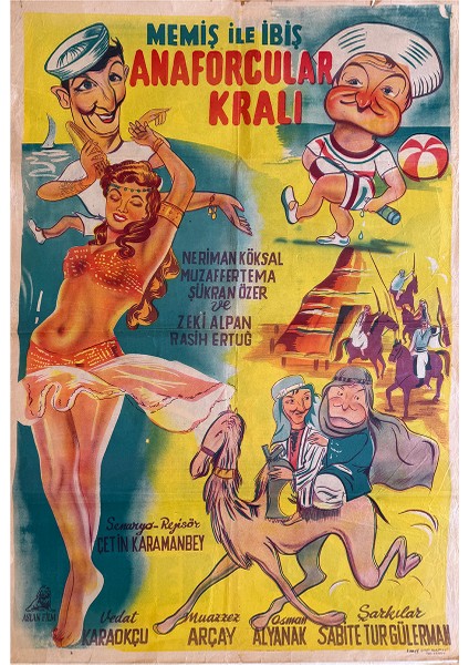 Memiş ile Ibiş Anaforcular Kralı Orijinal Film Afişi Taş Baskı | 1952 | Neriman Köksal, Muzaffer Tema, Şükran Özer