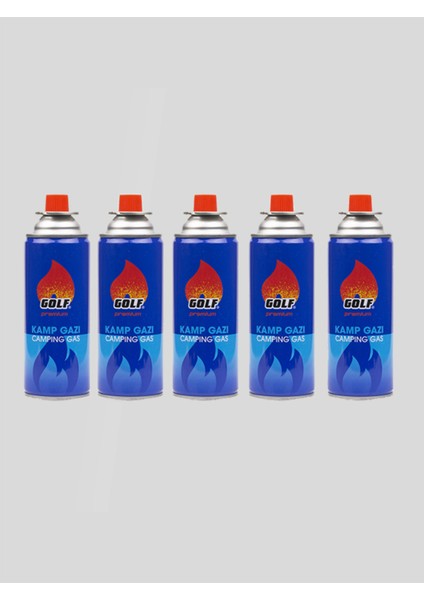 5 'li Set Golf Kamp Gazı Valfli Kartuş 227 Gr.