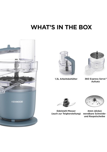 Multipro Go FDP22.130GY 650W Kompakt Mutfak Robotu – 1,3l Hazne, Rendeleme & Yoğurma