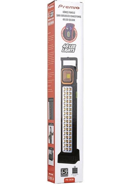 PR-3838 2 Watt Cob Ledli + 48 Ledli̇ Solar Şarjlı Işıldak fırsatları