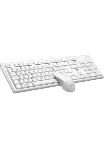 Lenovo Lecoo CM101 USB Kablolu Türkçe Q Klavye - Mouse Set Beyaz
