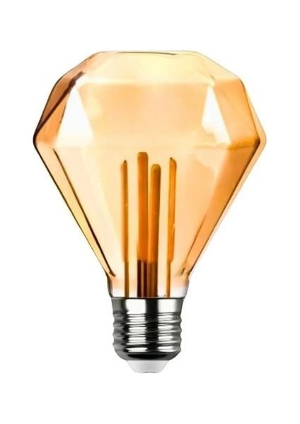 Gd-95 Kırılmaz Gövde Diamond Elmas Kesim 4,5 Watt Amber Rustik Ampul