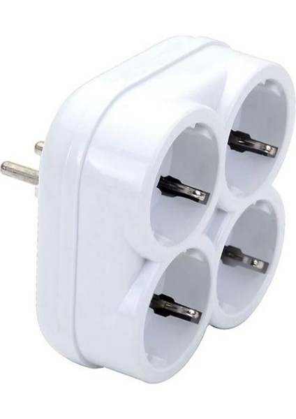 10004 Topraklı 16 Amper 250 Volt Beyaz 4'lü Çok Amaçlı Golyat Priz