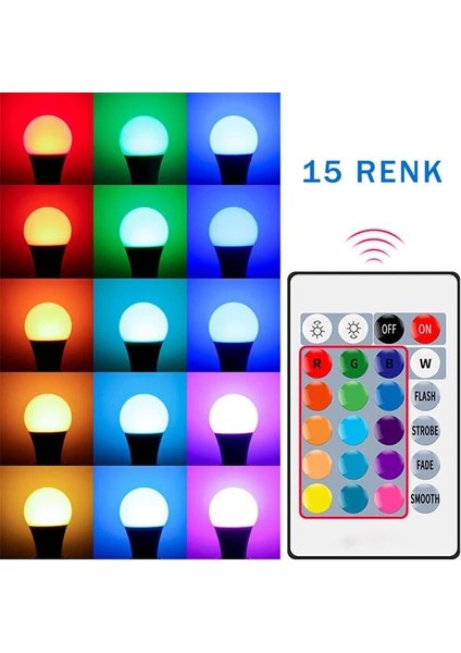 AL-LL9RGB 9 Watt Kumandalı 800 Lumen Rgb Işık E27 LED Ampul fiyatları