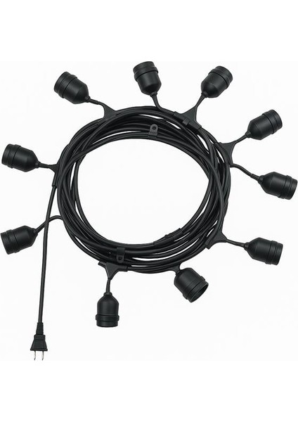 KB00002 10'lu E27 Duy Sıralı 10 Metre Lamba Kablosu (10 Adet Duy Içerir) fırsatları