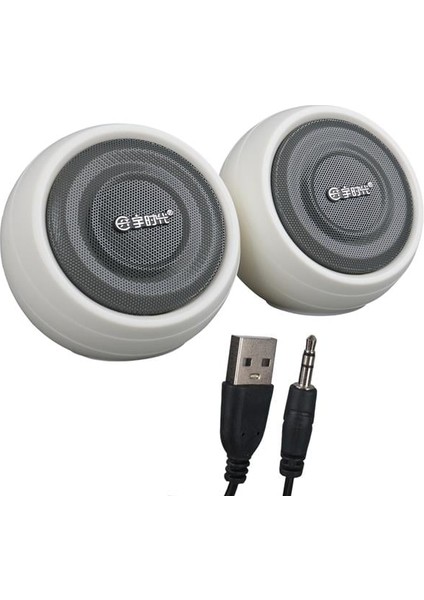 MV-24845 1+1 USB Aux Oval Multımedia Ses Sistemi Speaker - Hoparlör 2X3WATT