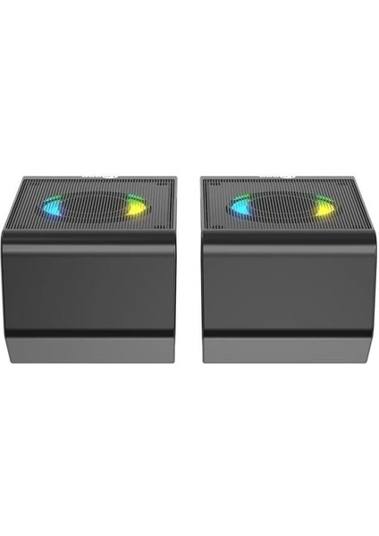 Lecoo DS100 Rgb Aydınlatmalı Kablolu Stereo Siyah 6 W Soundbar 1+1 Masaüstü Hoparlör
