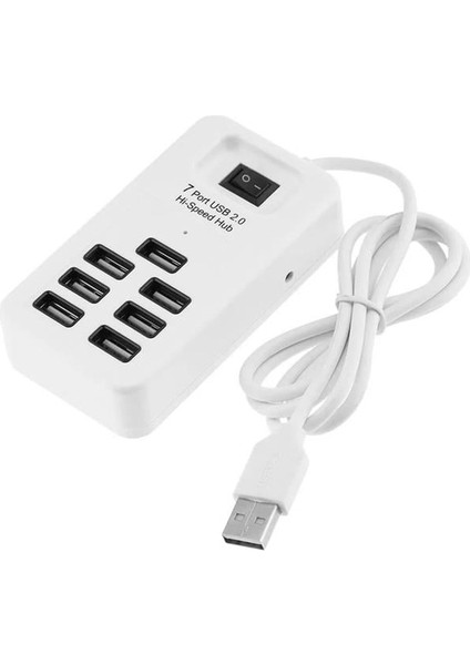 S-802J 7 Port USB 2.0 Anahtarlı ve 1 Metre Kablolu Hub Çoklayıcı