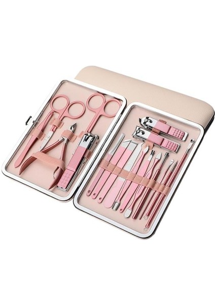 SN-27097 Paslanmaz Çelik 18IN1 Profesyonel Manikür Tırnak Bakım Seti