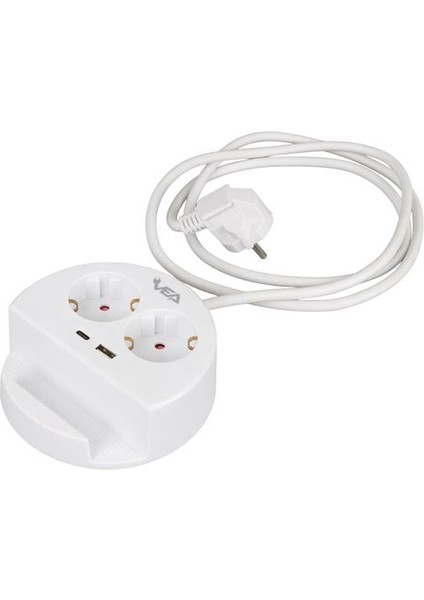 Ve- G1102C 2'li Usb+ Type-C Girişli Anahtarlı 1.5 Metre Grup Priz indirimleri
