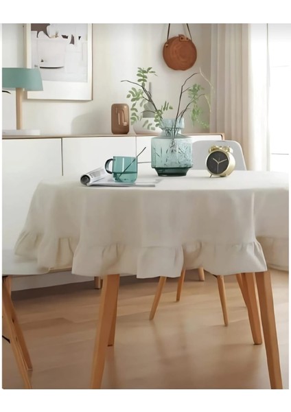 Yuvarlak Fırfırlı Masa Örtüsü modelleri