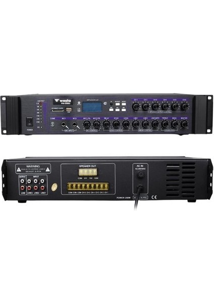 WM-2250U 250 Watt 100 Volt Usb-Sd-Bluetooth 6 Bölgeli Trafolu Mixer Anfi fiyatları