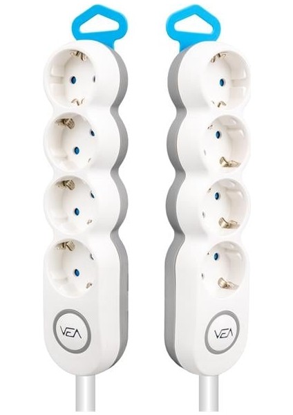 VE-2S4S 4'lü 1.5 Metre Kablolu Anahtarlı Grup Priz fiyatları