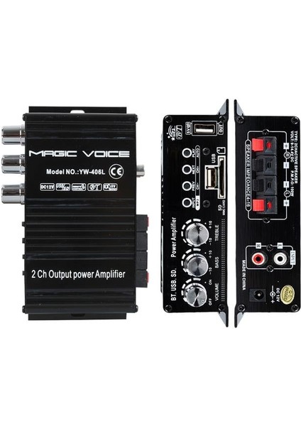 YW-406L 12 Volt 100 Watt Motosiklet Bluetooth Amfi Usb/sd 2 Kanal Pazarcı - Anfi (154X80X42MM) fiyatları