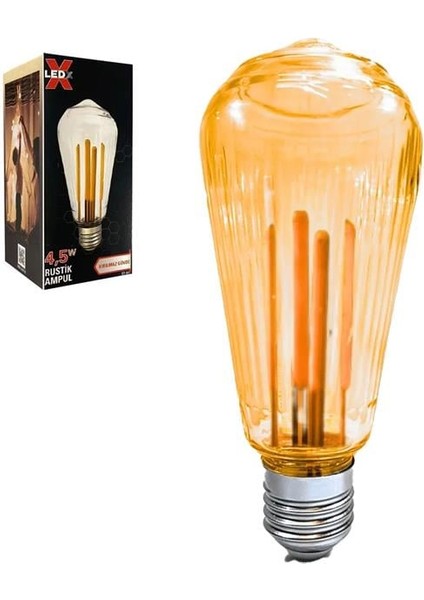 St-64 Kırılmaz Gövde 4,5 Watt Çizgili Rustik Ampul