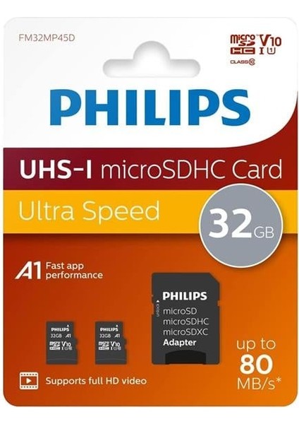 FM32MP45D/00 32GB CLASS10 Uhs-I U1 Tf Adaptörlü Micro Sdhc Hafıza Kartı (2'li Paket)