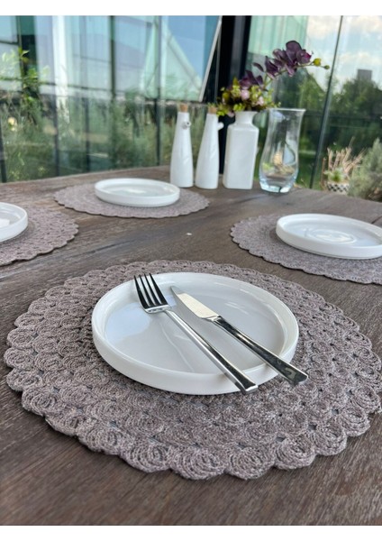4'lü Dantel Amerikan Servis - Leke Tutmaz- Antrasit Gri 33 x 33 cm fiyatları
