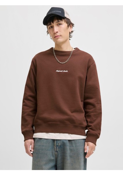 Jornorrebro Emb Sweat Crew Noos Deep Mahogany