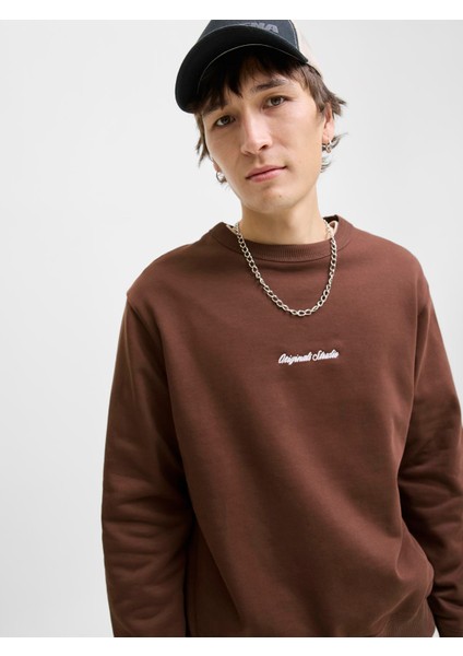 Jornorrebro Emb Sweat Crew Noos Deep Mahogany