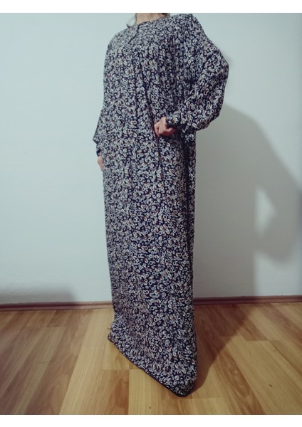 Robadan Uzun Kollu %100 Viskon Basma Çiçekli Anne Elbise, Namaz Elbisesi indirimleri